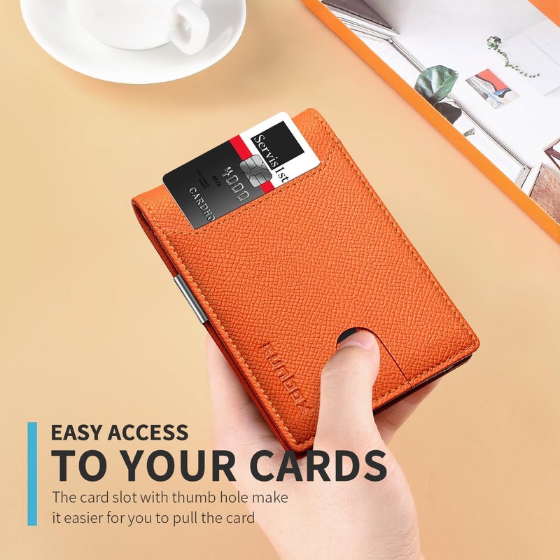 RUNBOX Money Clip Wallets for Men,Slim Leather Mens Bifold Wallet,RFID Blocking Front Pocket Wallet,Thin Credit Card Holder with Gift Box - Image 4